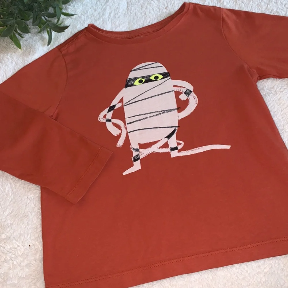 Gymboree 3T Orange Mummy Shirt VGUC Long Sleeve T-shirt